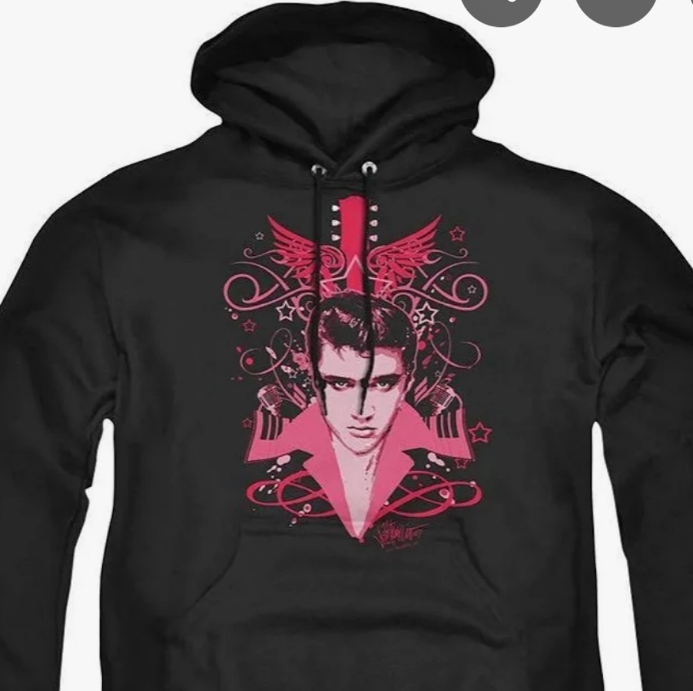 Elvis Black Pullover Hoodie XL